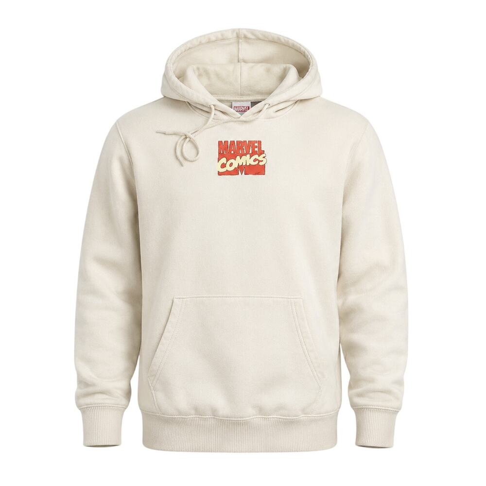 Marvel Comics Avengers Graphic Hoodie Small Beige Sand Superhero Pullover